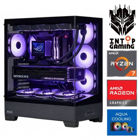 INTOP AQUA Ryzen 7 7800X3D 64GB DDR5 1TB SSD M.2 NVME RX9060XT 16GB no-OS