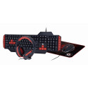 Gembird mänguklaviatuur GGS-UMG4-02 hiirega, USB, QWERTY, USA inglise keel, must