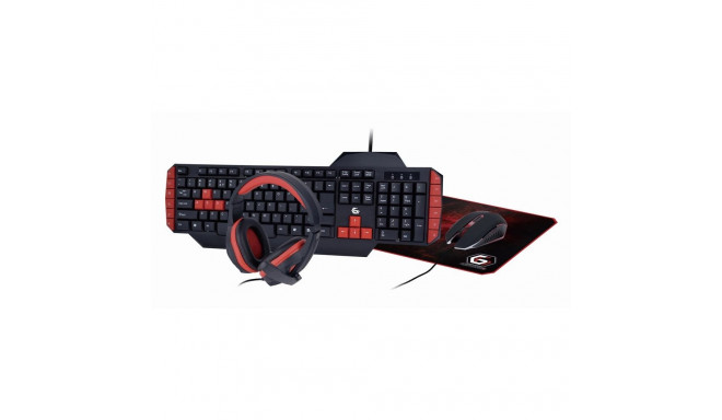 Gembird mänguklaviatuur GGS-UMG4-02 hiirega, USB, QWERTY, USA inglise keel, must