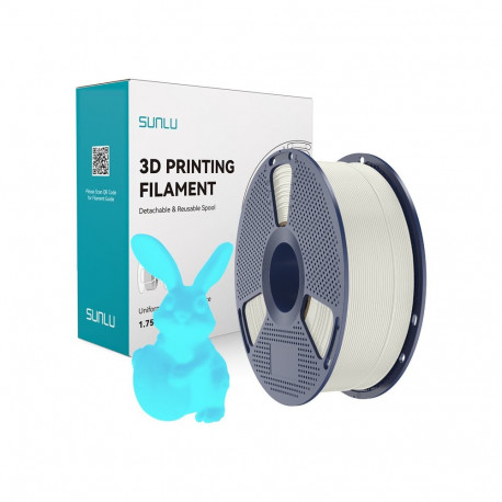 3D Printing Filament - Sunlu PLA Glow-in-the-Dark 1.75 mm Filament White/Blue