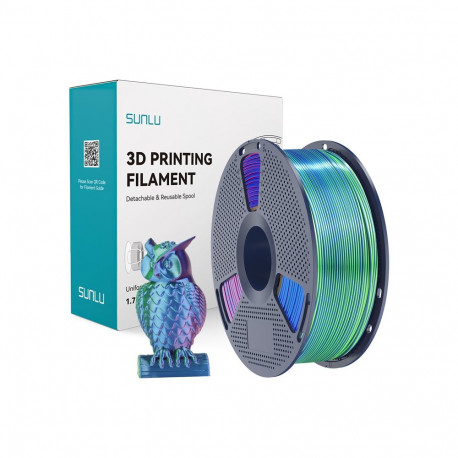 3D Printing Filament - Sunlu PLA+ Silk Tri-Color Filament 1.75mm Blue-Green-Purple