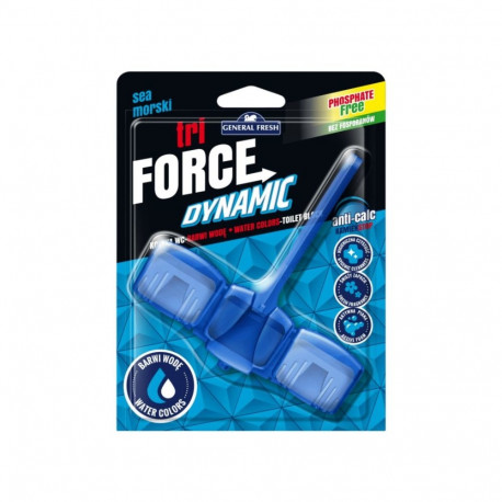 General Fresh Tri Force Dynamic - Zawieszka / kostka do WC barwiąca wodę 45 g (morski)