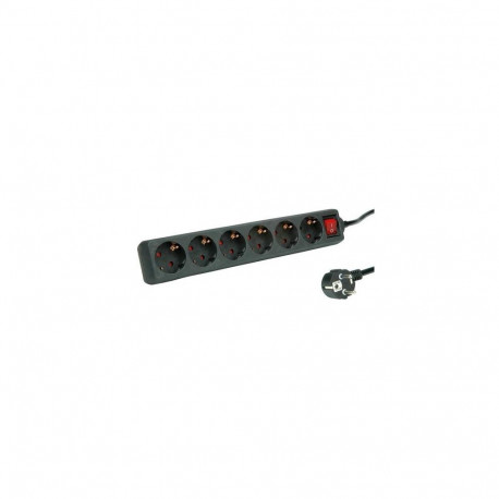 ROLINE 19.07.1076 power extension 6 m 6 AC outlet(s) Indoor Black