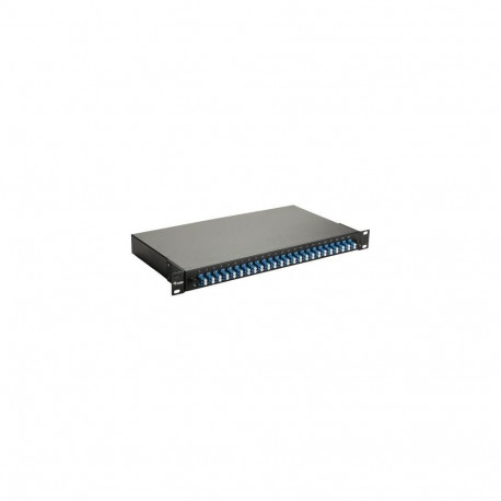 Equip 24-Port Fiber Optic Splice Box, LC Duplex, OS2, 1U, Equipped, Black