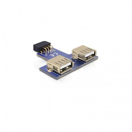 DeLOCK 9-pin 2.54 mm/2 x USB 2.0 1 x 9-pin 2.54 mm 2 x USB 2.0-A Black, Blue, Silver