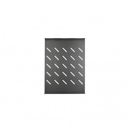 Extralink Fixed shelf 1U 350mm Black 19", 472x352mm, for 600mm depth cabinets