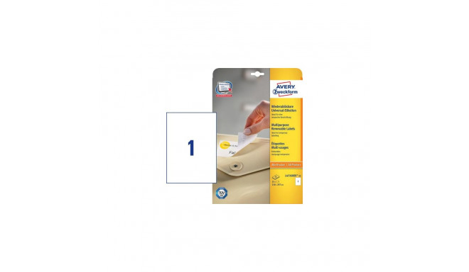 Avery Removable Labels, 210 x 297 mm