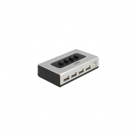 DeLOCK Switch USB 2.0 with 1 x Type-B female to 4 x Type-A female manual bidirectional