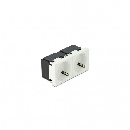 DeLOCK Easy 45 Grounded Power Socket 2-way with a 45° arrangement 45 x 45 mm
