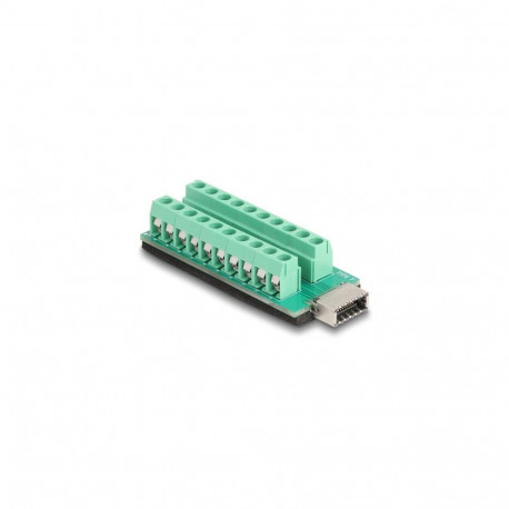 DeLOCK 67189 cable gender changer USB Type-E Key A Terminal block - 20 pin Black, Green