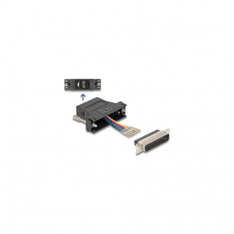 DeLOCK D-Sub 25 pin male to RJ12 female Assembly Kit black