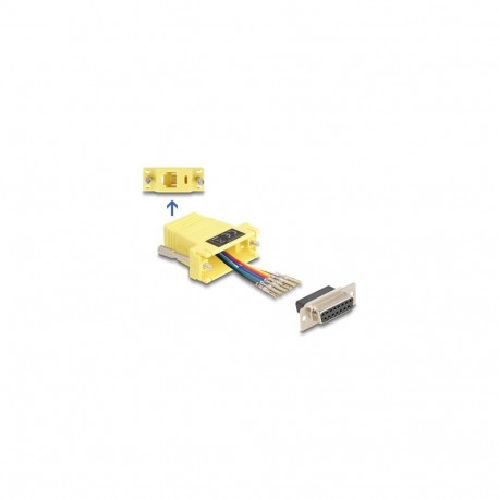 DeLOCK D-Sub 15 pin female to RJ12 female Assembly Kit yellow
