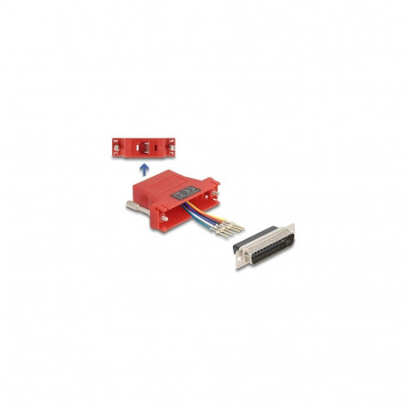 DeLOCK 67094 cable gender changer D-Sub 25 RJ12 Red