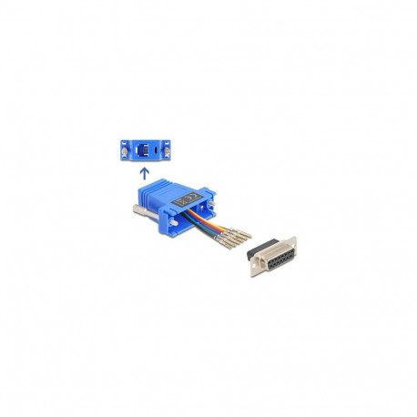 DeLOCK D-Sub 15 pin female to RJ12 female Assembly Kit blue