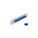 DeLOCK 10″ Fiber Optic Patch Panel 12 Port SC Simplex blue 1U grey