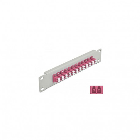 DeLOCK 10″ Fiber Optic Patch Panel 12 Port LC Duplex violet 1U grey