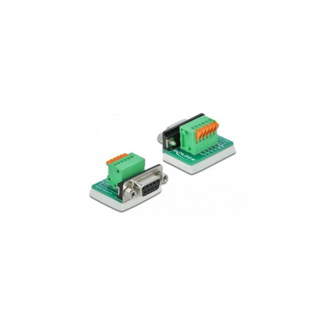 DeLOCK D-Sub9 female to Terminal Block with Push Button vertical