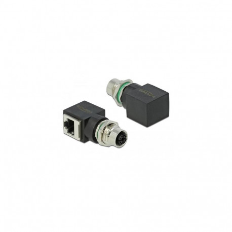 DeLOCK 66316 cable gender changer M12 RJ45 Black