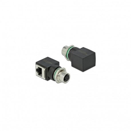 DeLOCK 66314 cable gender changer M12 RJ45 Black