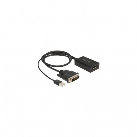 DeLOCK Adapter DVI male to DisplayPort 1.2 female black 4K with HDR function 50 cm