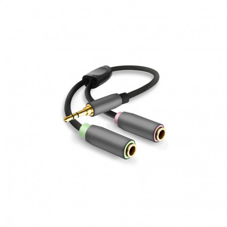 Helos 288715 audio splitter Black, Grey