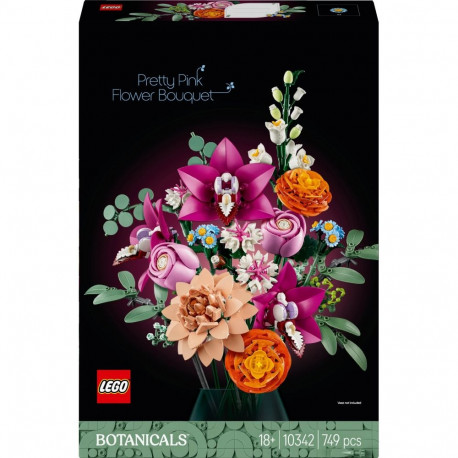 LEGO® Botanicals Daili rausvų gėlių puokštė Dekoras 10342