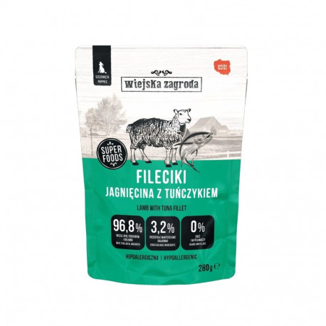 WIEJSKA ZAGRODA Lamb fillets with tuna Puppies - wet dog food - 280g