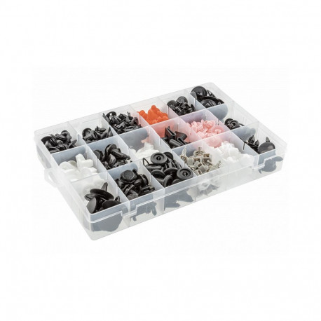 Hogert HT8G554 Trim Clips Assortment, 360 pcs, 18 types, Toyota, Lexus, plastic