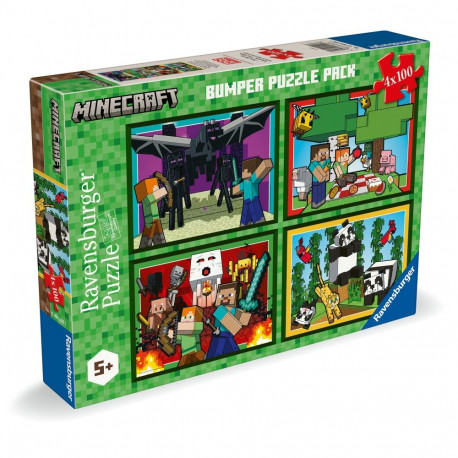 Ravensburger pusle 4x100 tk : Minecraft