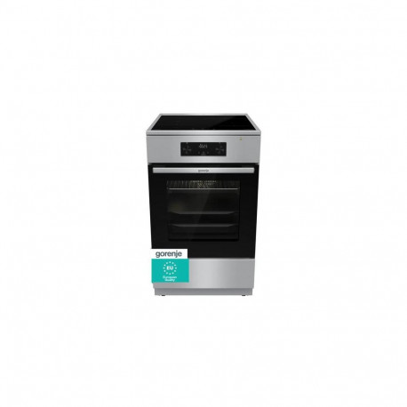 Gorenje 740742 cooker Freestanding cooker Electric Zone induction hob Black, Stainless steel