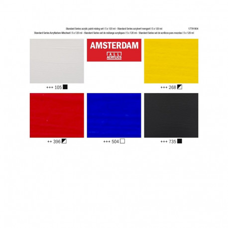 Amsterdam akrüülvärvide segamiskomplekt 5x120ml