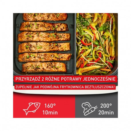 Tefal kuumaõhufritüür Dual Easy Fry Flex EY9228 9L eraldiseisev 2700W, must, roostevaba teras