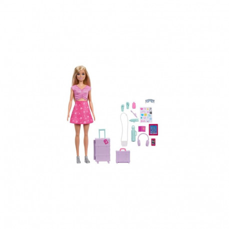 Barbie Family & Friends Limitless Adventure ‘Malibu’ Fashion Doll with 10+ Travel-Themed Accesso