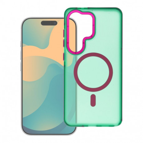 Case for Samsung S26 Forcell F-Protect Vivid Premium compatible with MagSafe green