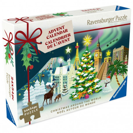 Ravensburger pusle advendikalender 24x54 tk: jõulud üle maailma