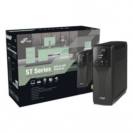 FSP UPS ST 850, torn, 850VA 510W, RJ45-väljund, 4 Schuko-pistikupesa