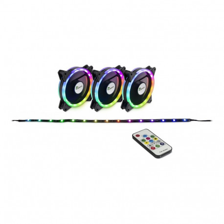 Inter-Tech LED-ventilaator Argus RS-04 RGB (3x RGB 120mm ventilaatorit + 50cm LED-riba)