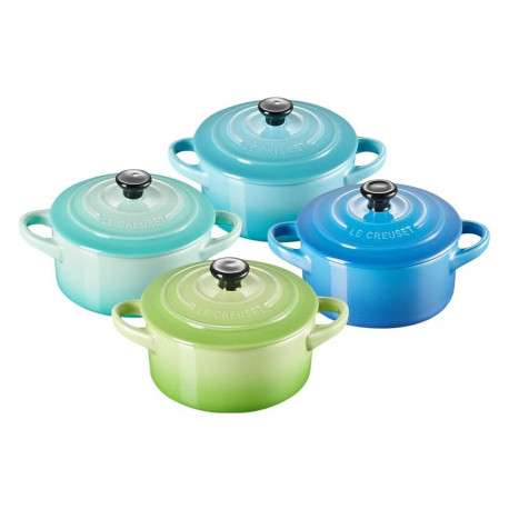 Le Creuset 4x1 mini haudepottide komplekt 10x5cm kaasaga, meretuul