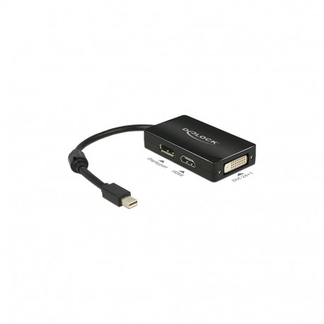 Adapter mini DisplayPort 1.1 pistik > DisplayPort / HDMI / DVI pesa passiivne, must