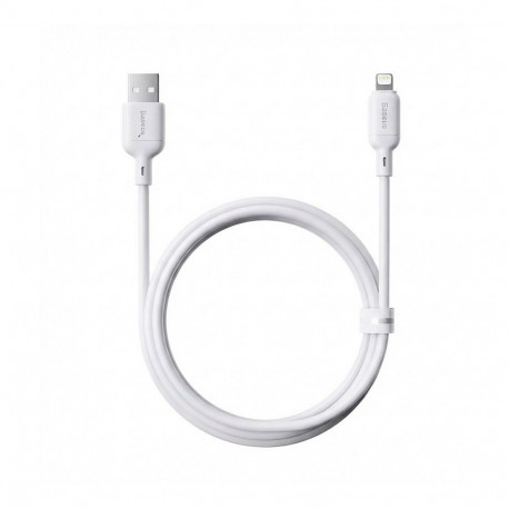 "Baseus Silky Series Ladekabel USB auf iP 2.4A 1m Weiß"