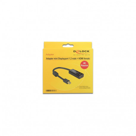 mini DisplayPort 1.2 pistik > HDMI pesa adapter 4K passiivne, must