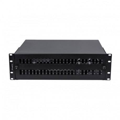 Fiber Optic Patch Panel 48XSC Duplex / 48XLC Quad Rack 19 inches 3U black + accesoories