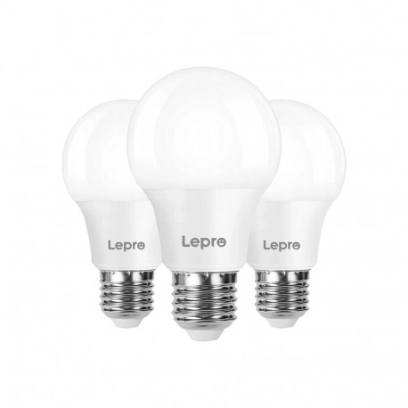 LEPRO 100089-WW-EU-3 LED Bulb, E27, A60, 8.5W (60W), 806 lm, 2700K (warm white), 180°, 3-pack