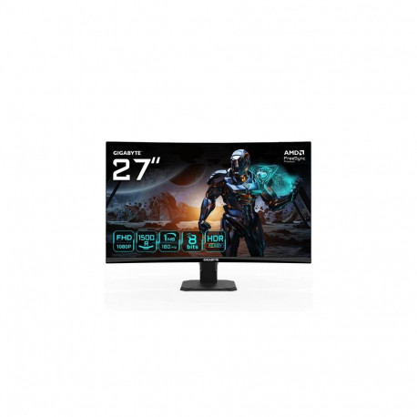 GIGABYTE mängumonitor GS27FC 27" FHD kumer 1920 x 1080 180Hz 1 250cd/m² FreeSync Premium HDR-valmidu
