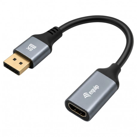 "Equip HDMI->Displayport 1.4 8K/60Hz Bu/St 0.15m silber"