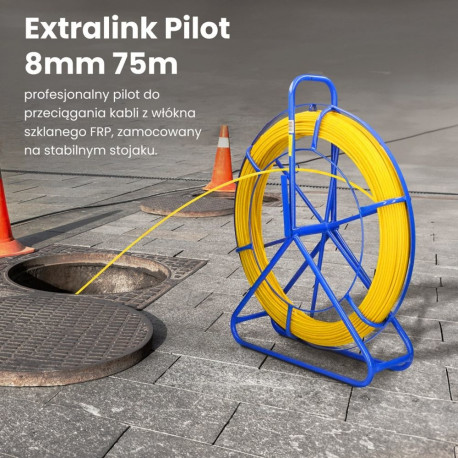 Extralink kaablivedaja Pilot EX.30899 8mm 75m klaaskiud FRP, kollane