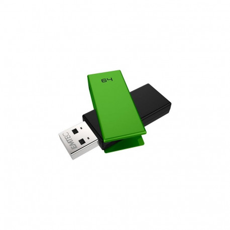 Emtec C350 Brick 2.0 USB flash drive 64 GB USB Type-A Black, Green