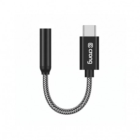 Crong Armor Link - Adapter audio USB-C do mini jack 3.5 mm DAC (czarny)