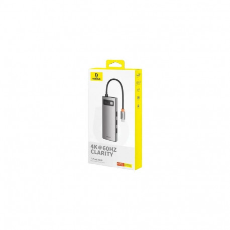Baseus HUB Metal Gleam Series 7-in-1 Adapter (Type-C to 3xUSB, USB PD, SD/TF card reader, 4K 60Hz HD