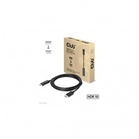 CLUB3D kaabel DisplayPort 1.4–HDMI 4K120Hz või 8K60Hz HDR10 M/M 3m/9.84ft